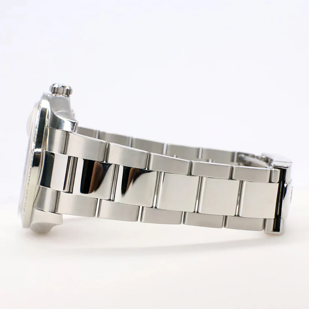Rolex Datejust 36mm Silver Floral Dial Oyster Watch with custom VS1 Diamond Bezel 116200 - Image 4