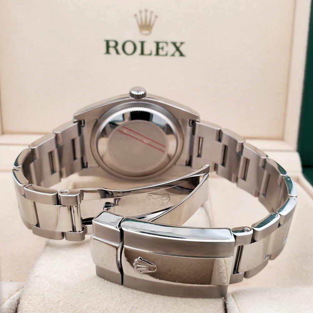 Rolex Datejust 36mm Silver Floral Dial Steel Oyster Watch 116200 Box Papers - Image 6