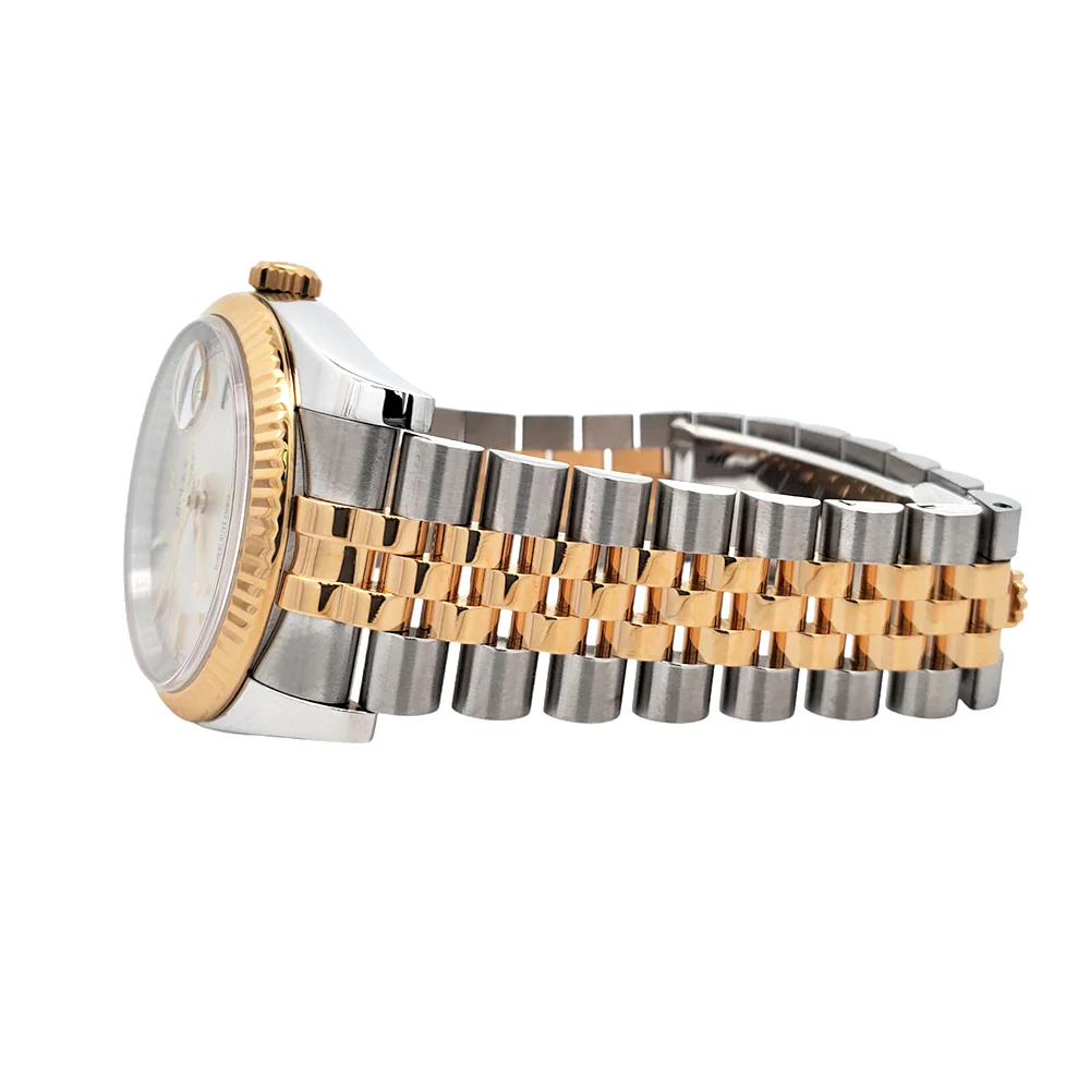 Rolex Datejust 36mm Silver Index 2-Tone Yellow Gold/Steel Jubilee Watch 116233 Box Papers - Image 5