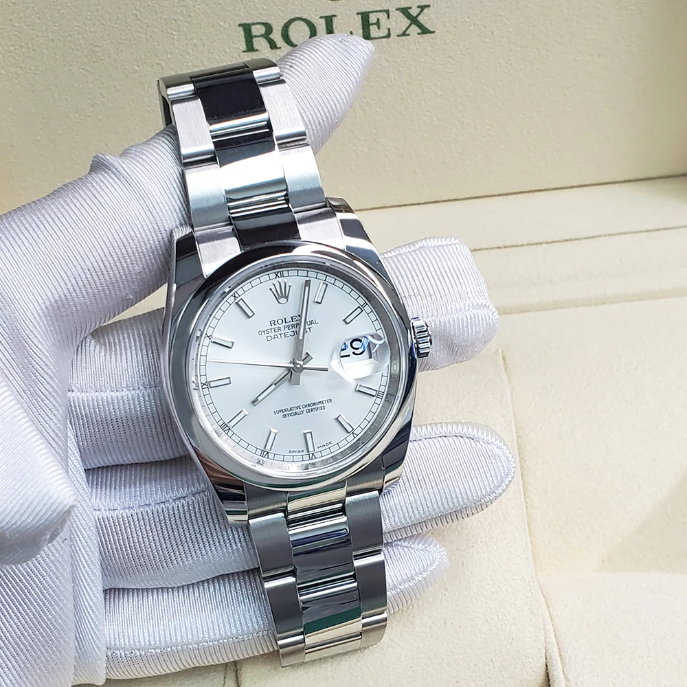 Rolex Datejust 36mm Silver Index Dial Oyster Watch 2019 Box Papers 116200 - Image 2