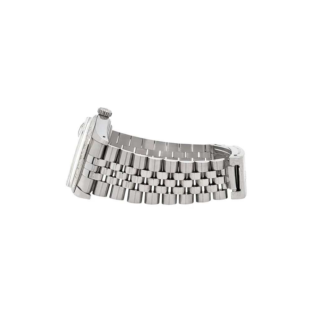 Rolex Datejust 36mm Silver Index Dial White Gold Fluted Steel Jubilee Watch 16014 - Image 4