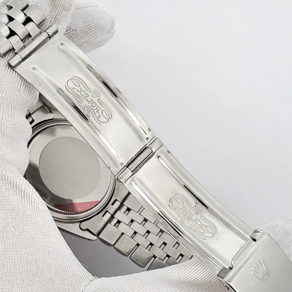 Rolex Datejust 36mm Silver Index Engine Turned Bezel Steel Jubilee Watch 1603 Service Papers - Image 7