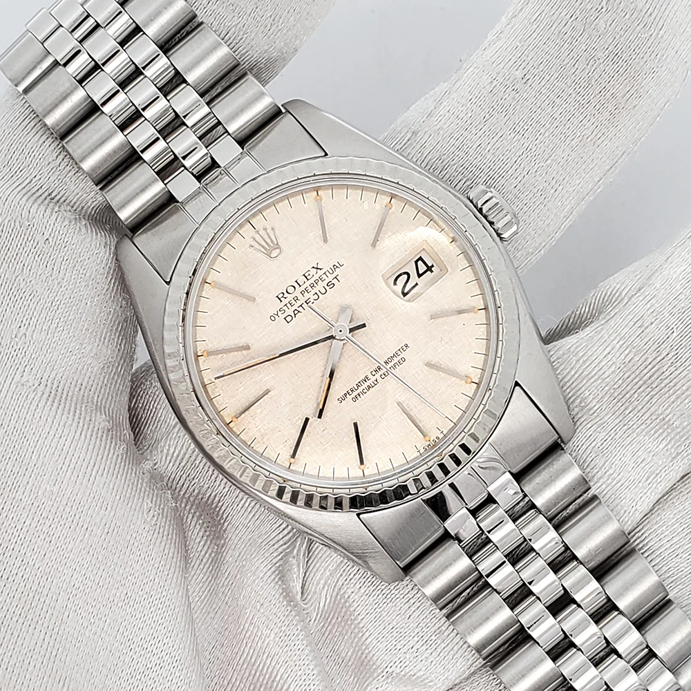 Rolex Datejust 36mm Silver Linen Dial Stainless Steel Jubilee Watch 16014 - Image 2