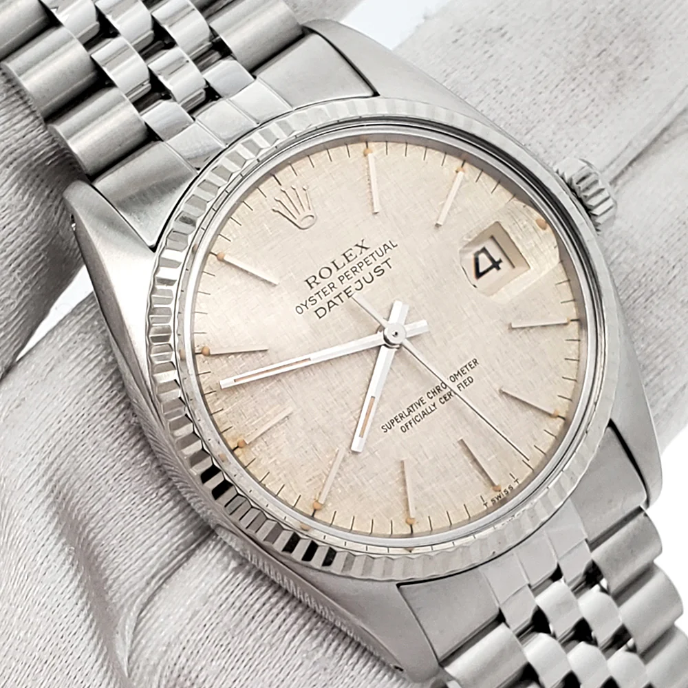 Rolex Datejust 36mm Silver Linen Dial Stainless Steel Jubilee Watch 16014 - Image 3