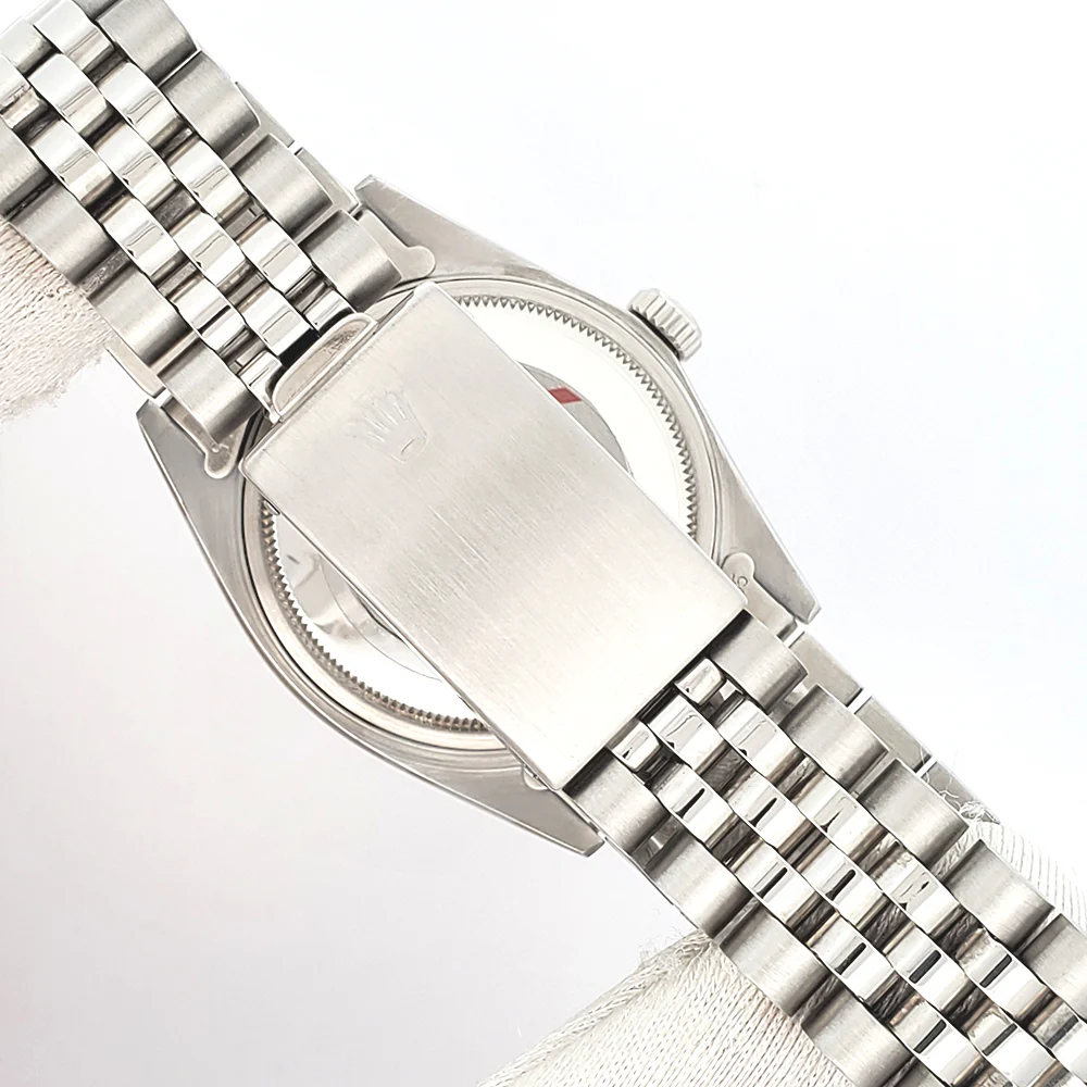 Rolex Datejust 36mm Silver Linen Dial White Gold Fluted Steel Jubilee Watch 16014 - Image 5