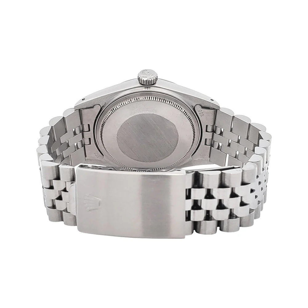 Rolex Datejust 36mm Silver Linen Index Dial White Gold Fluted Bezel Steel Jubilee Watch 16014 - Image 5