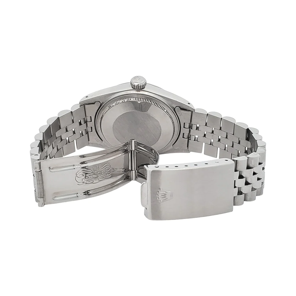 Rolex Datejust 36mm Silver Linen Index Dial White Gold Fluted Bezel Steel Jubilee Watch 16014 - Image 6