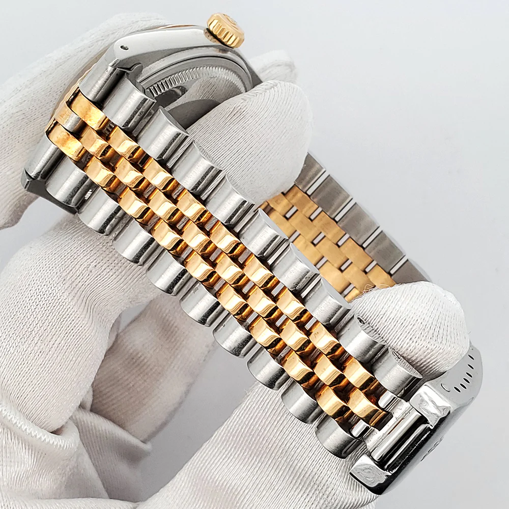Rolex Datejust 36mm Silver Tapestry 2-tone Yellow Gold/ Steel Jubilee 16013 Watch - Image 3