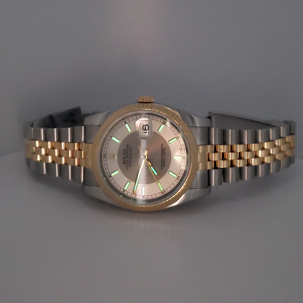 Rolex Datejust 36mm Silver Tuxedo 2-tone Yellow Gold/Steel 116233 Jubilee Watch Box/Apr - Image 10