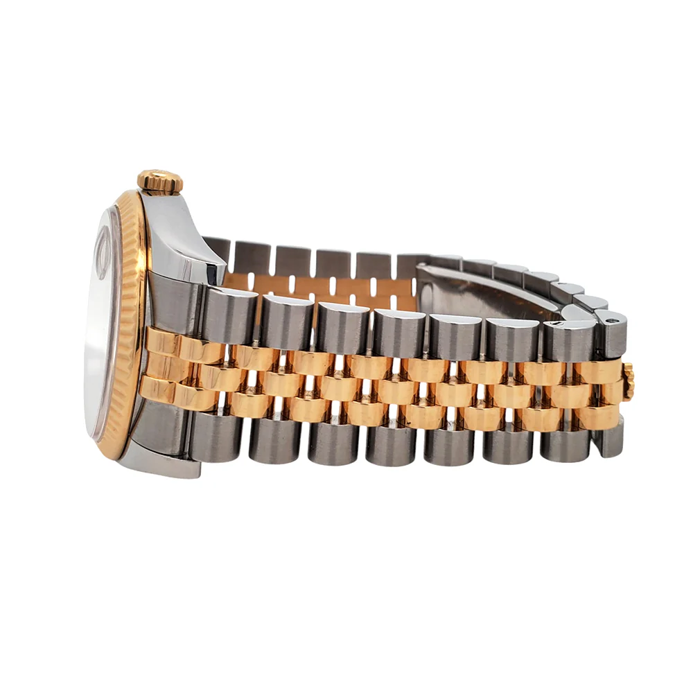 Rolex Datejust 36mm Silver Tuxedo 2-tone Yellow Gold/Steel Watch 116233 Jubilee Box Papers - Image 4