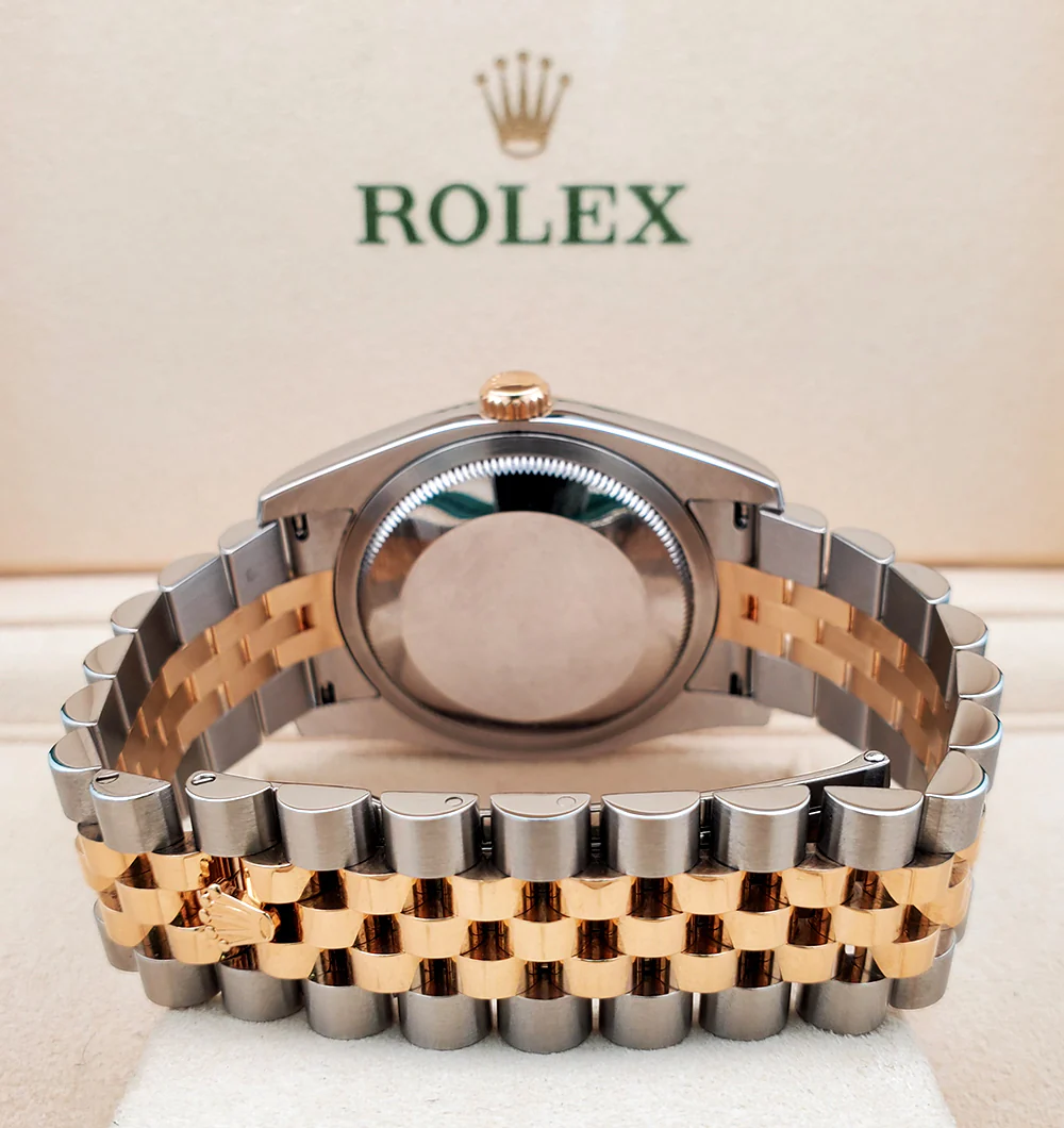 Rolex Datejust 36mm Silver Tuxedo 2-tone Yellow Gold/Steel Watch 116233 Jubilee Box Papers - Image 5