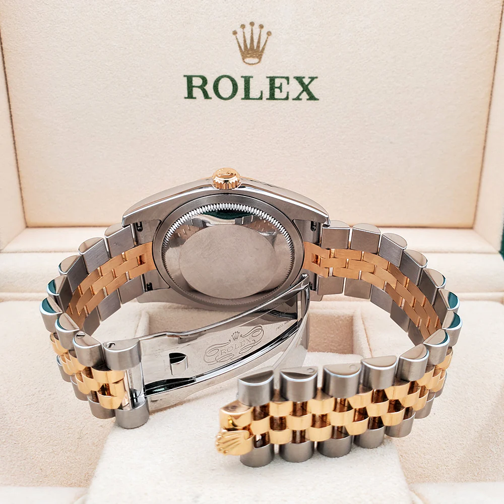 Rolex Datejust 36mm Silver Tuxedo 2-tone Yellow Gold/Steel Watch 116233 Jubilee Box Papers - Image 6