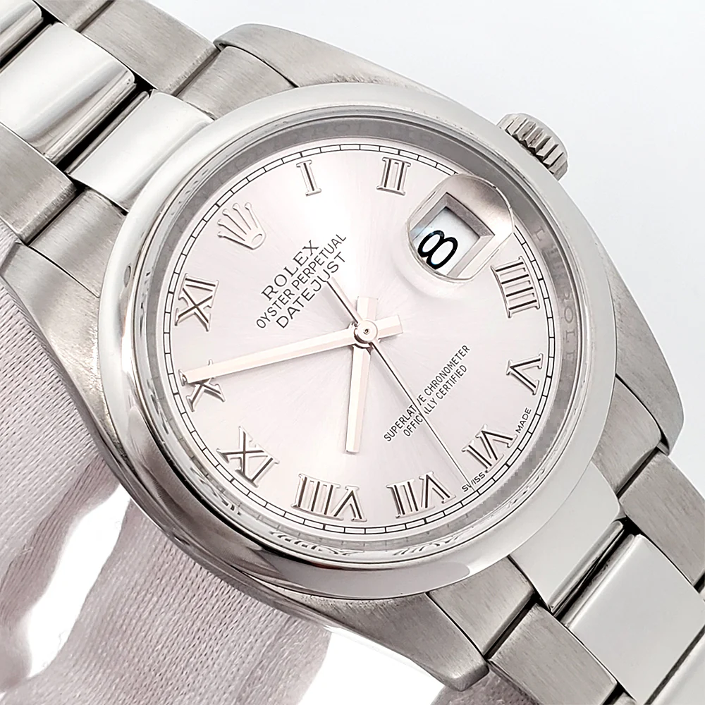 Rolex Datejust 36mm Gray Roman Steel Oyster Watch 116200 Box Papers - Image 2