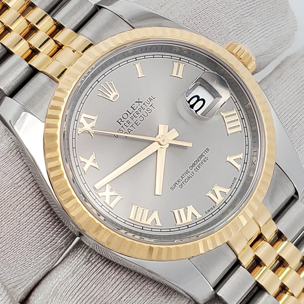 Rolex Datejust 36mm Slate Roman 2-Tone Yellow Gold/Steel Jubilee Watch 116233 Box/Papers/Tag - Image 2