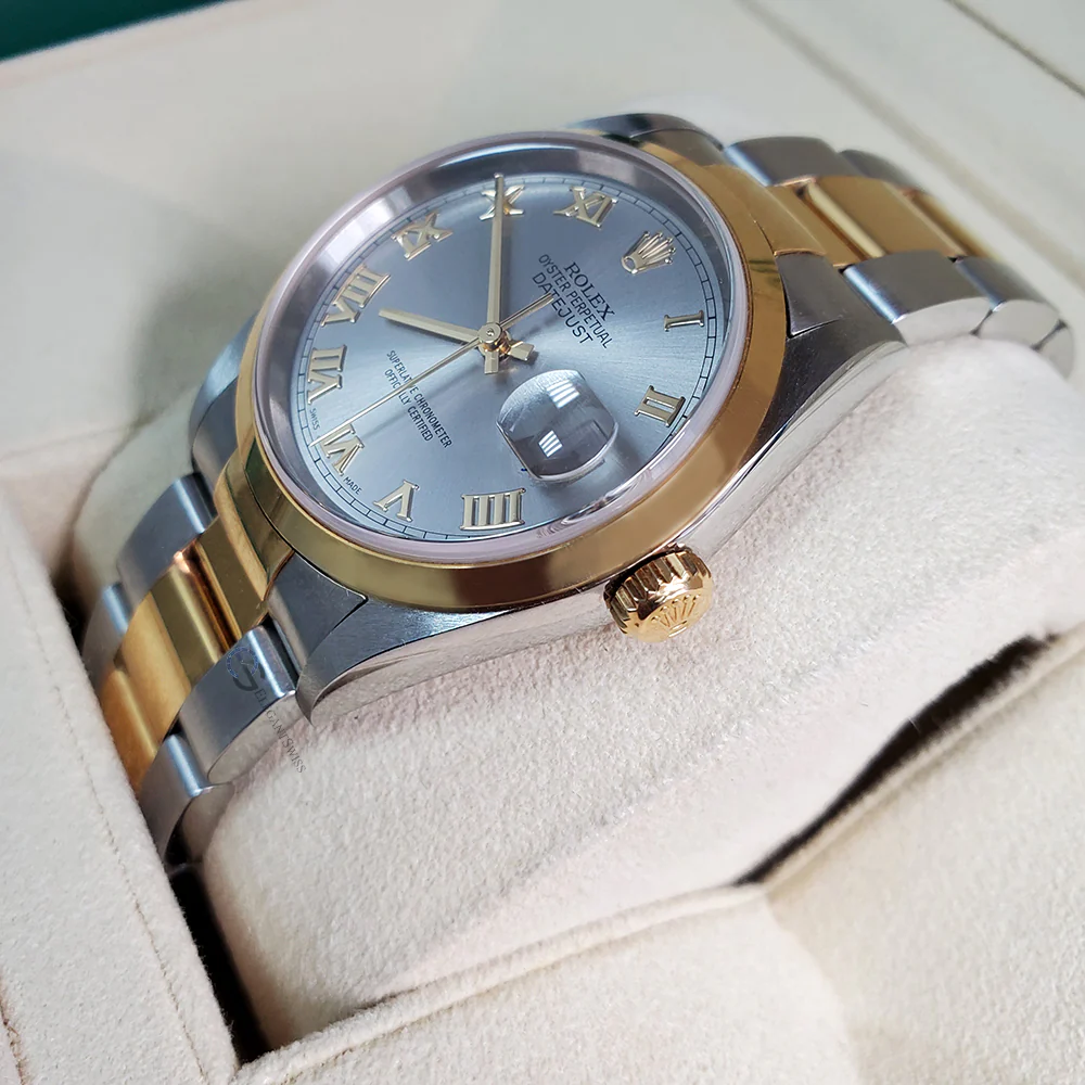 Rolex Datejust 36mm Slate Roman Dial 2-tone Oyster Watch 16203 Box Papers - Image 3