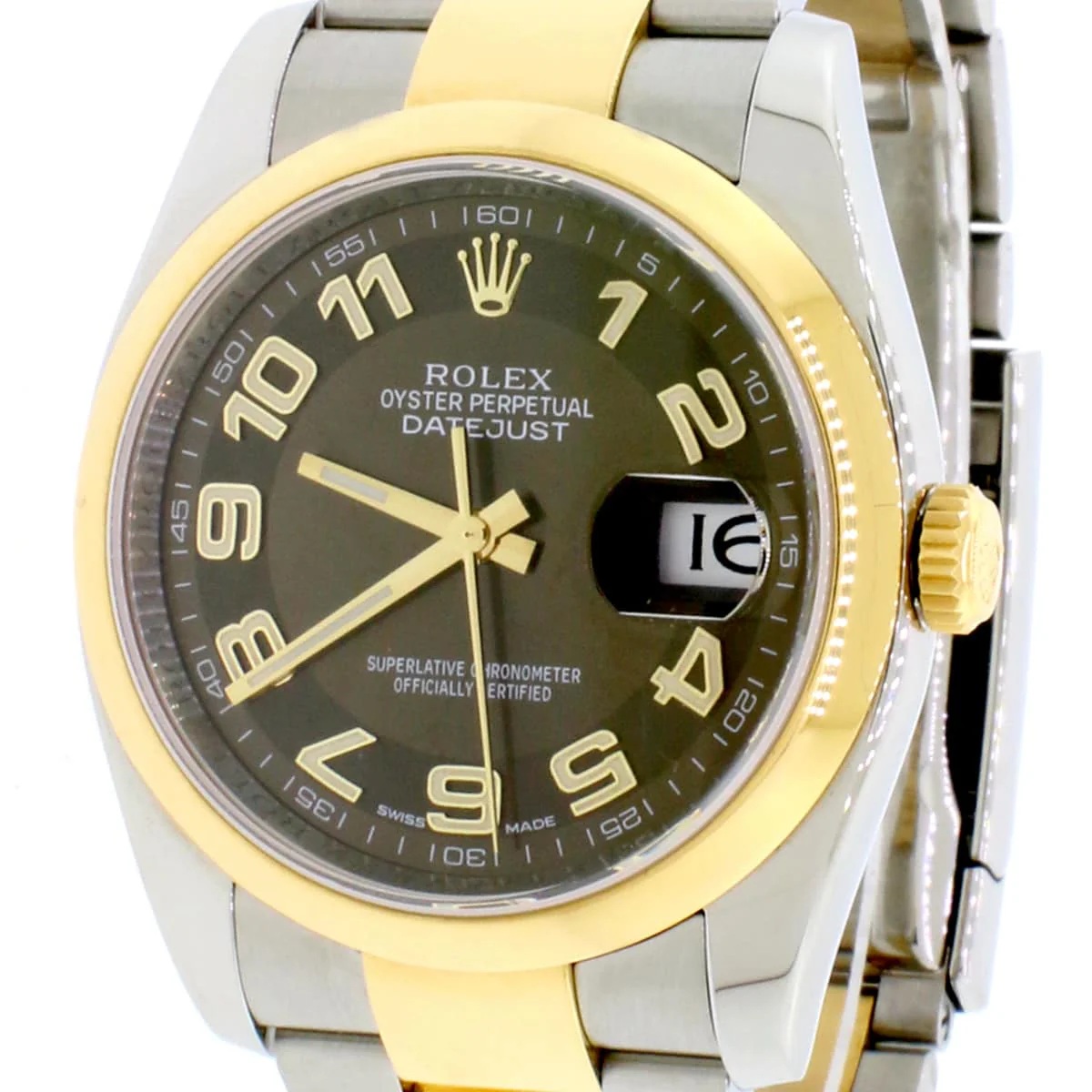Rolex Datejust 36mm Steel & Gold Rehaut engraved Brown dial Unisex Automatic Watch 116203 - Image 4