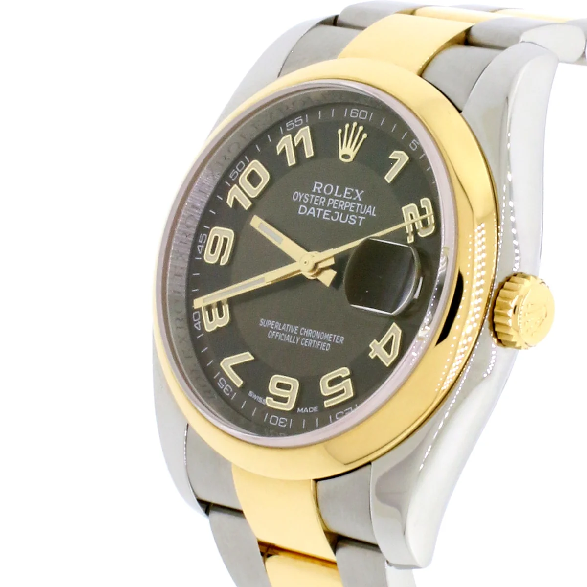 Rolex Datejust 36mm Steel & Gold Rehaut engraved Brown dial Unisex Automatic Watch 116203 - Image 5