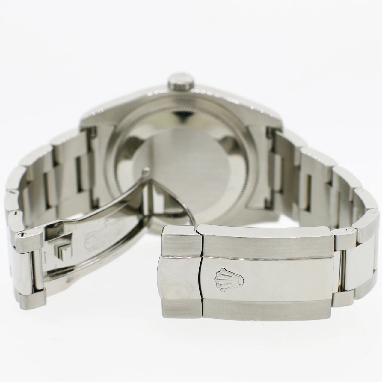 Rolex Datejust 36MM Steel/White Gold Fluted Bezel/Silver Waves Diamond Arabic 6 And 9 Dial Watch 116234 - Image 4