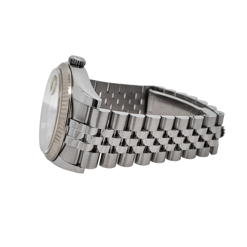 Rolex Datejust 36mm White Dial White Gold Fluted Bezel Steel Jubilee Watch 116234 - Image 4