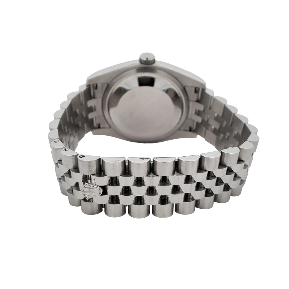 Rolex Datejust 36mm White Dial White Gold Fluted Bezel Steel Jubilee Watch 116234 - Image 5