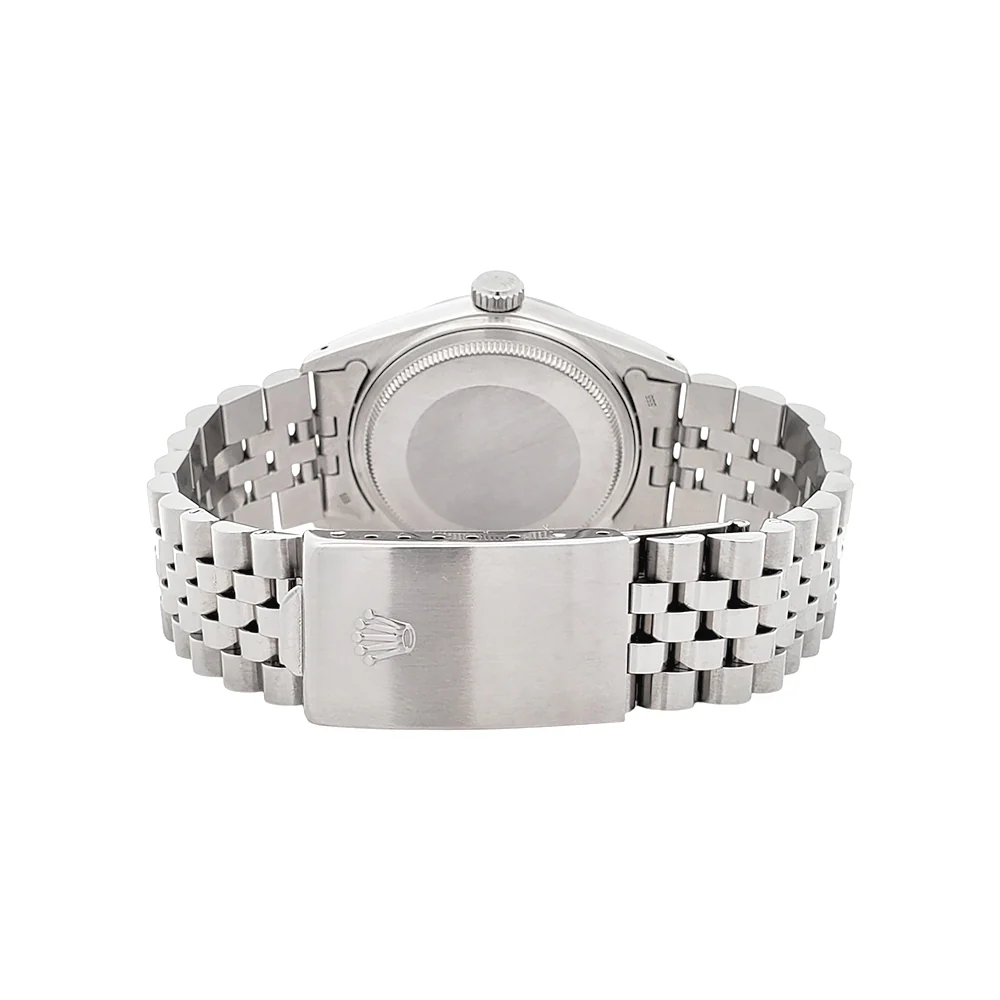 Rolex Datejust 36mm White Gold Fluted Bezel Steel Jubilee Watch 16014 Service Papers - Image 5