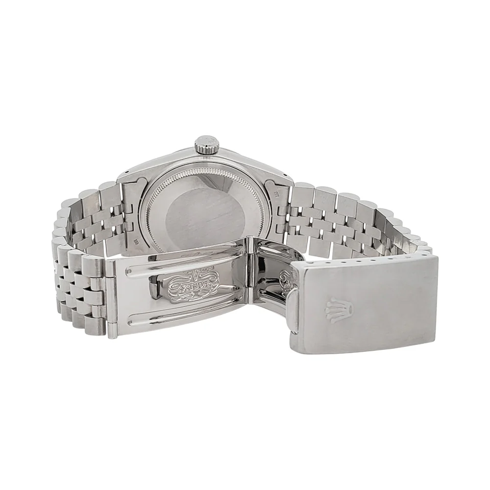 Rolex Datejust 36mm White Gold Fluted Bezel Steel Jubilee Watch 16014 Service Papers - Image 6
