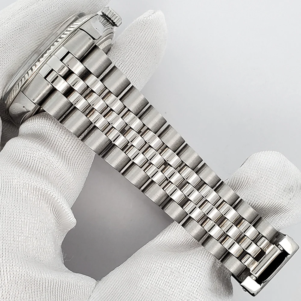 Rolex Datejust 36mm White Gold Fluted Bezel Steel Jubilee Watch 16014 Service Papers - Image 4