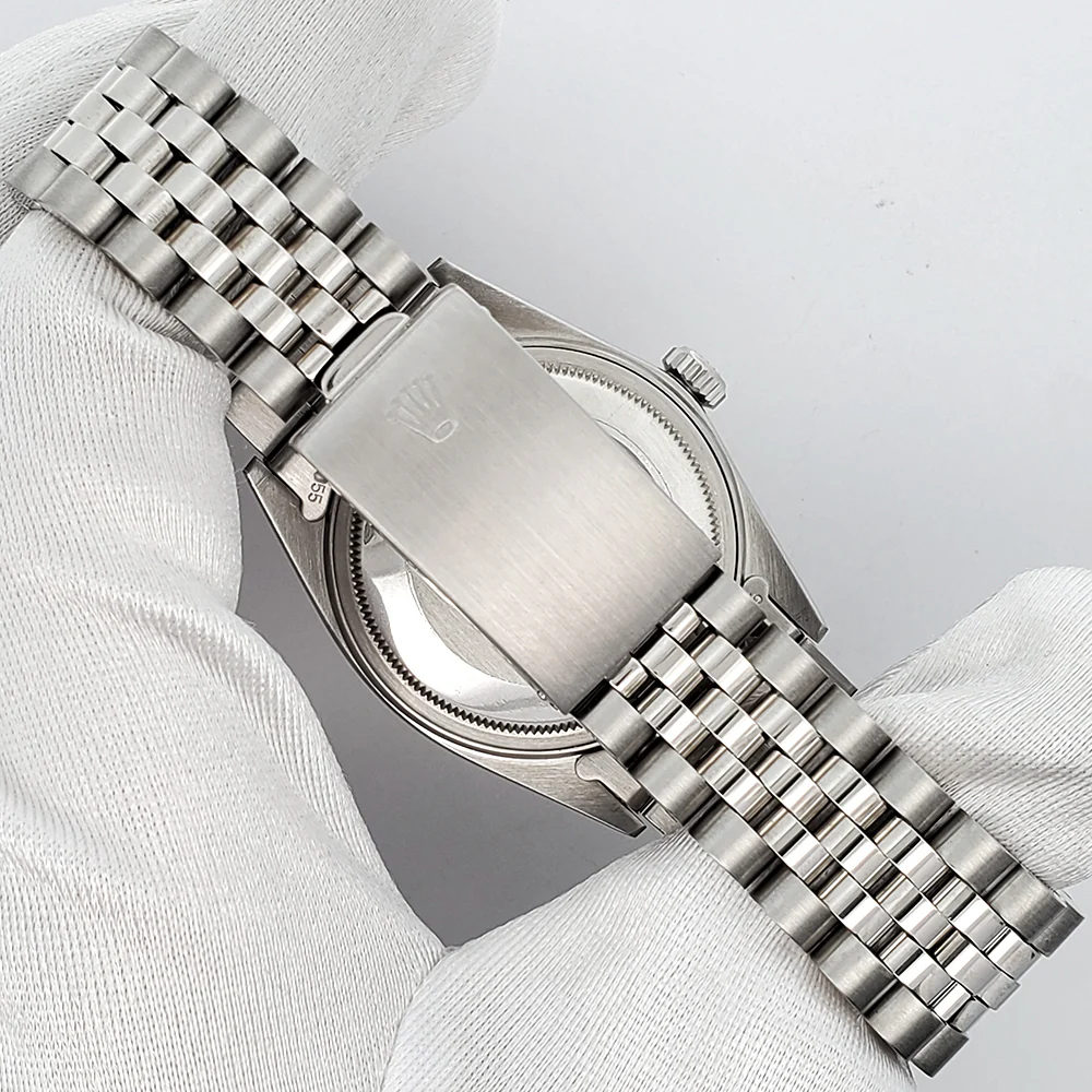 Rolex Datejust 36mm White Gold Fluted Bezel Steel Jubilee Watch 16014 Service Papers - Image 5