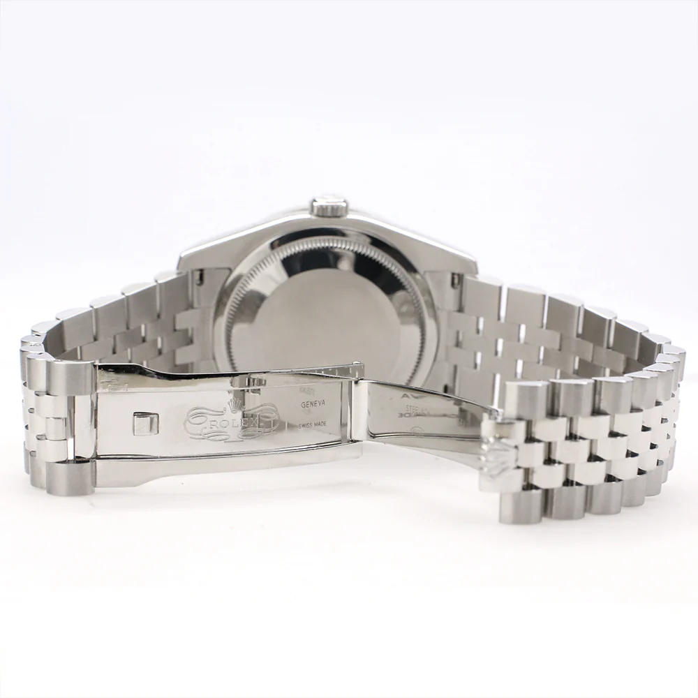 Rolex Datejust 36MM White Index Dial Steel Jubilee Watch with 1.85CT Custom Diamond Bezel 116200 - Image 7