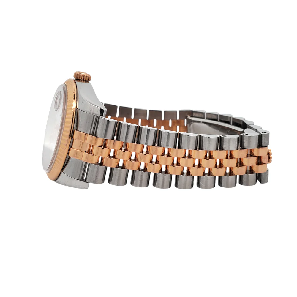Rolex Datejust 36mm White Roman Dial 2-Tone Rose Gold/Steel Jubilee 116231 Watch - Image 4