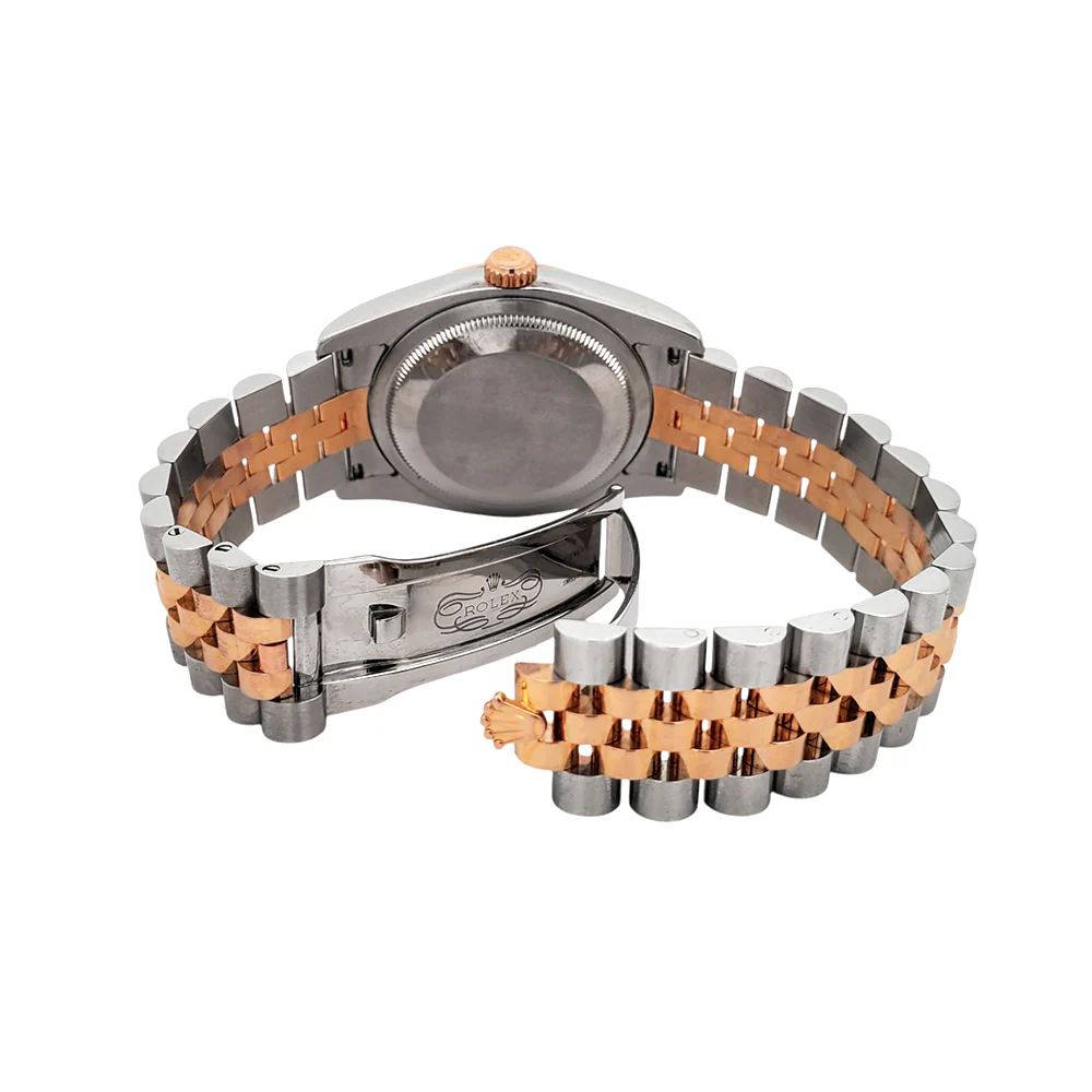 Rolex Datejust 36mm White Roman Dial 2-Tone Rose Gold/Steel Jubilee 116231 Watch - Image 6
