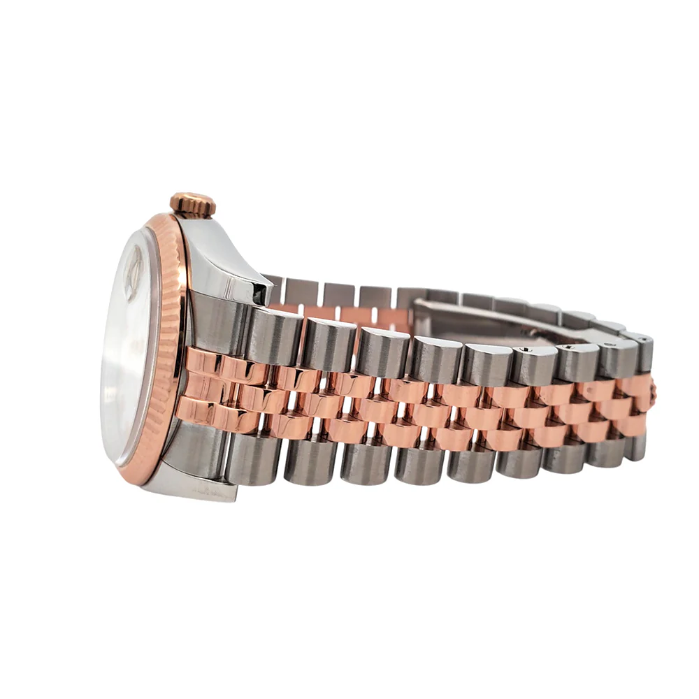 Rolex Datejust 36mm White Roman Dial 2-Tone Rose Gold/Steel Jubilee 116231 Watch - Image 3