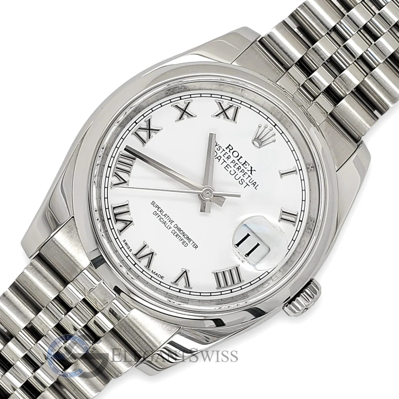 Rolex Datejust 36mm White Roman Dial Jubilee Watch 2016 Box Papers 116200
