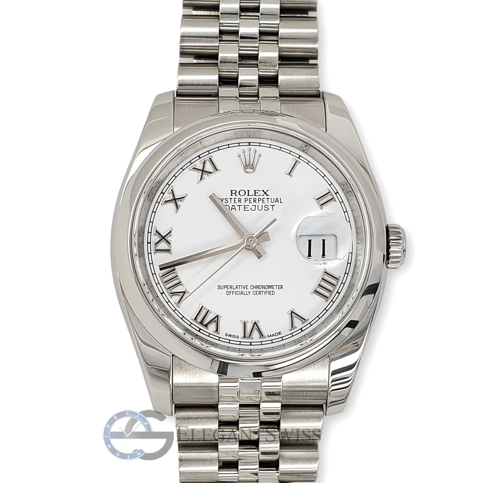 Rolex Datejust 36mm White Roman Dial Jubilee Watch 2016 Box Papers 116200 - Image 3