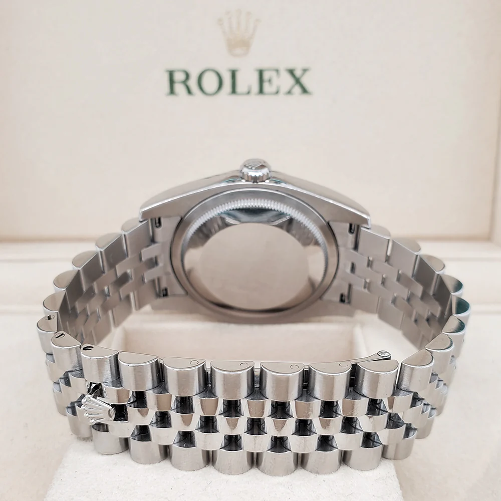 Rolex Datejust 36mm White Roman Dial White Gold Fluted Bezel Steel Jubilee Watch 116234 Box Papers - Image 5