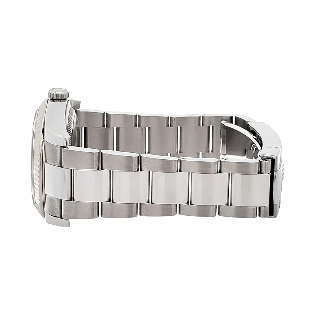 Rolex Datejust 36mm White Roman Dial White Gold Fluted Bezel Steel Oyster Watch 116234 Box Papers - Image 5