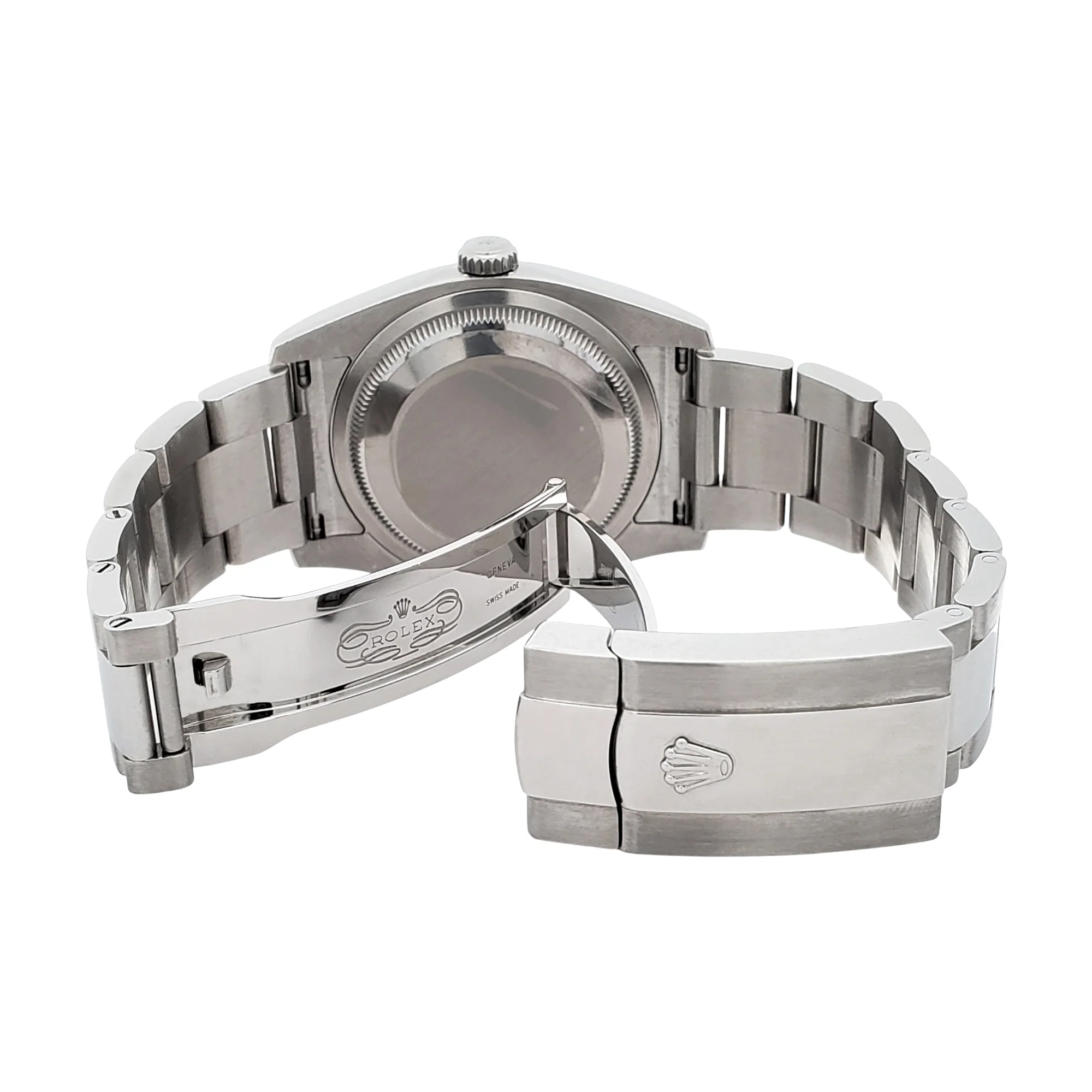 Rolex Datejust 36mm White Roman Dial White Gold Fluted Bezel Steel Oyster Watch 116234 Box Papers - Image 7