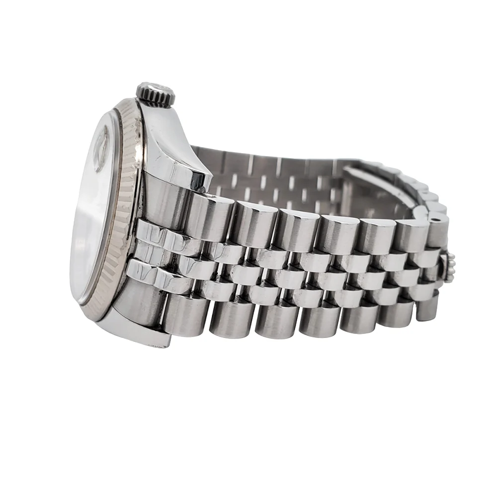 Rolex Datejust 36mm White Roman White Gold Fluted Bezel Steel Jubilee Watch 116234 - Image 4