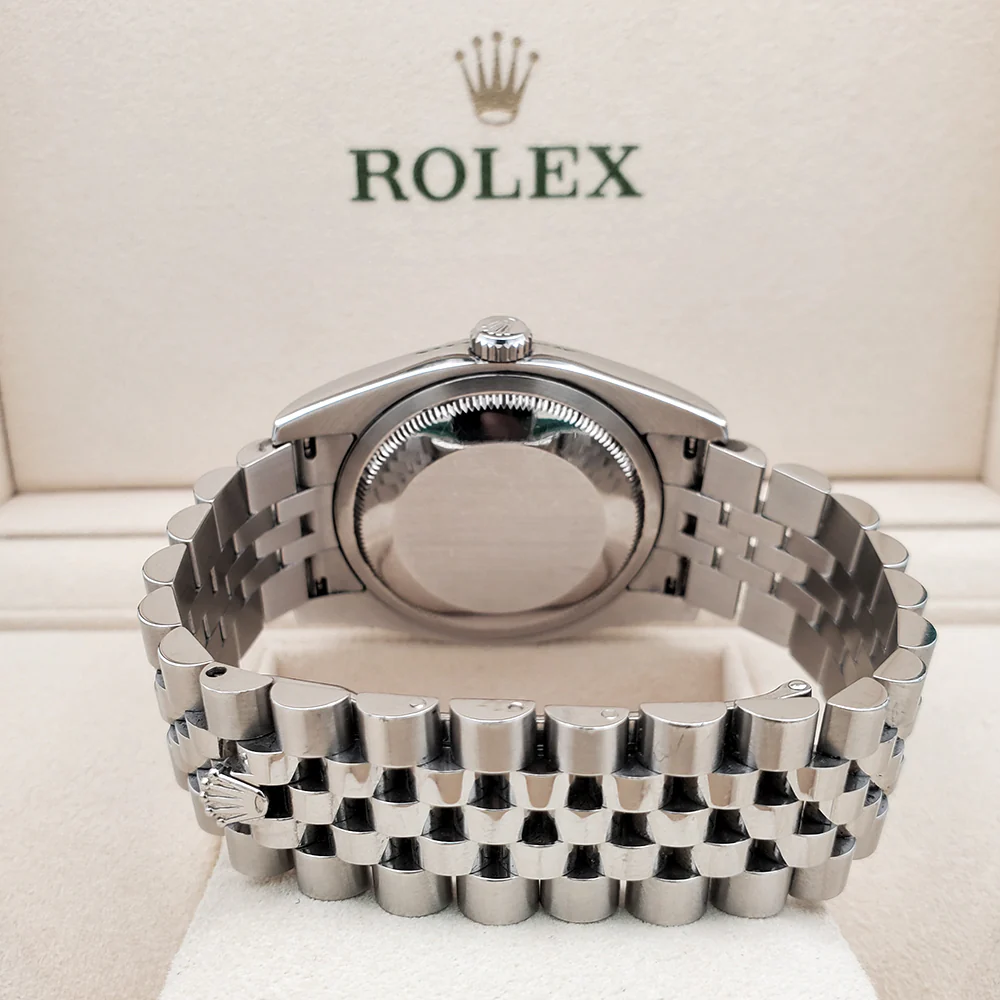 Rolex Datejust 36mm White Roman White Gold Fluted Bezel Steel Jubilee Watch 116234 - Image 5