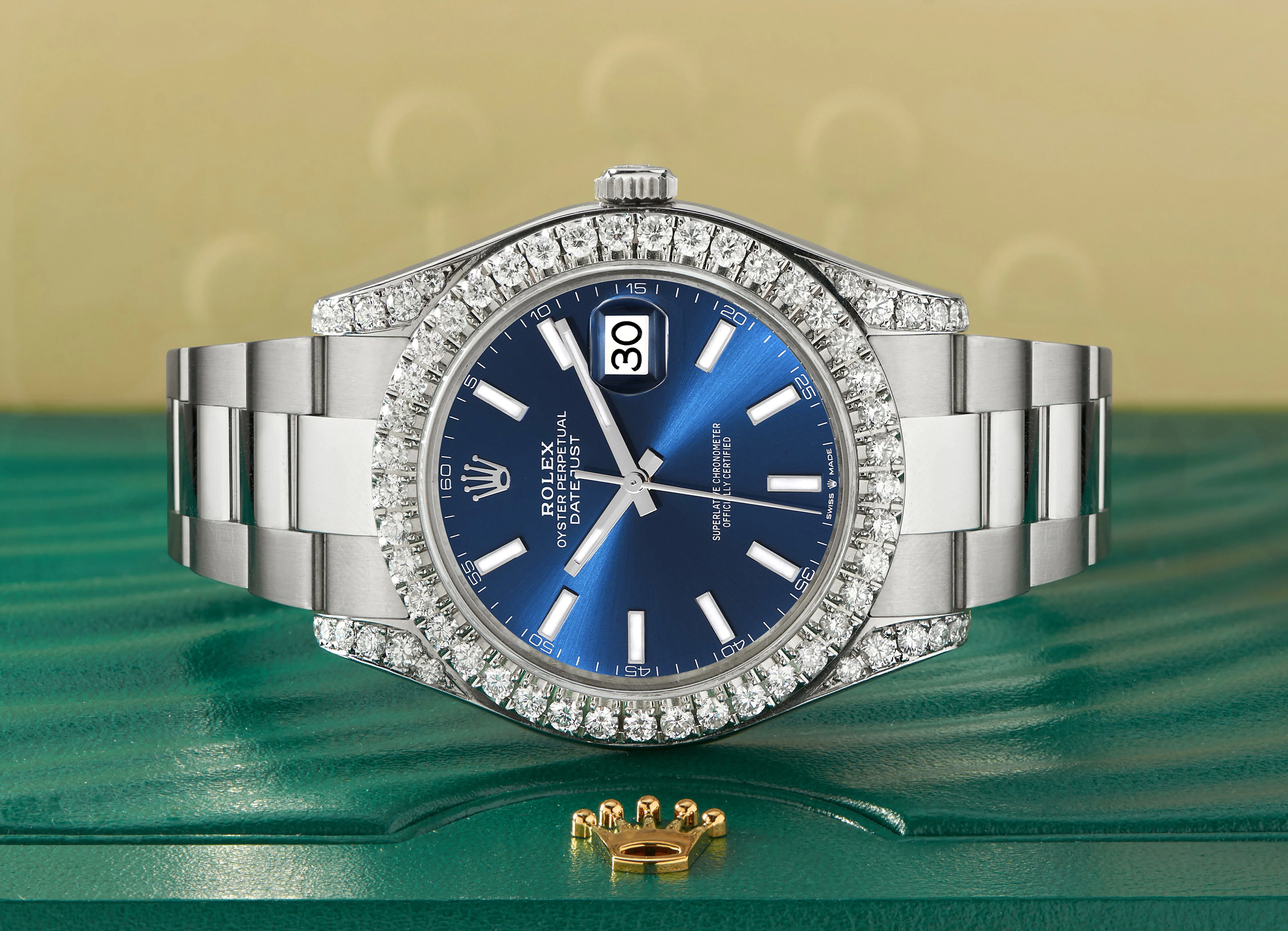 Rolex Datejust 41 126300 4.4CT Diamond Bezel/Lugs/Blue Index Dial Steel Watch Box Papers - Image 3