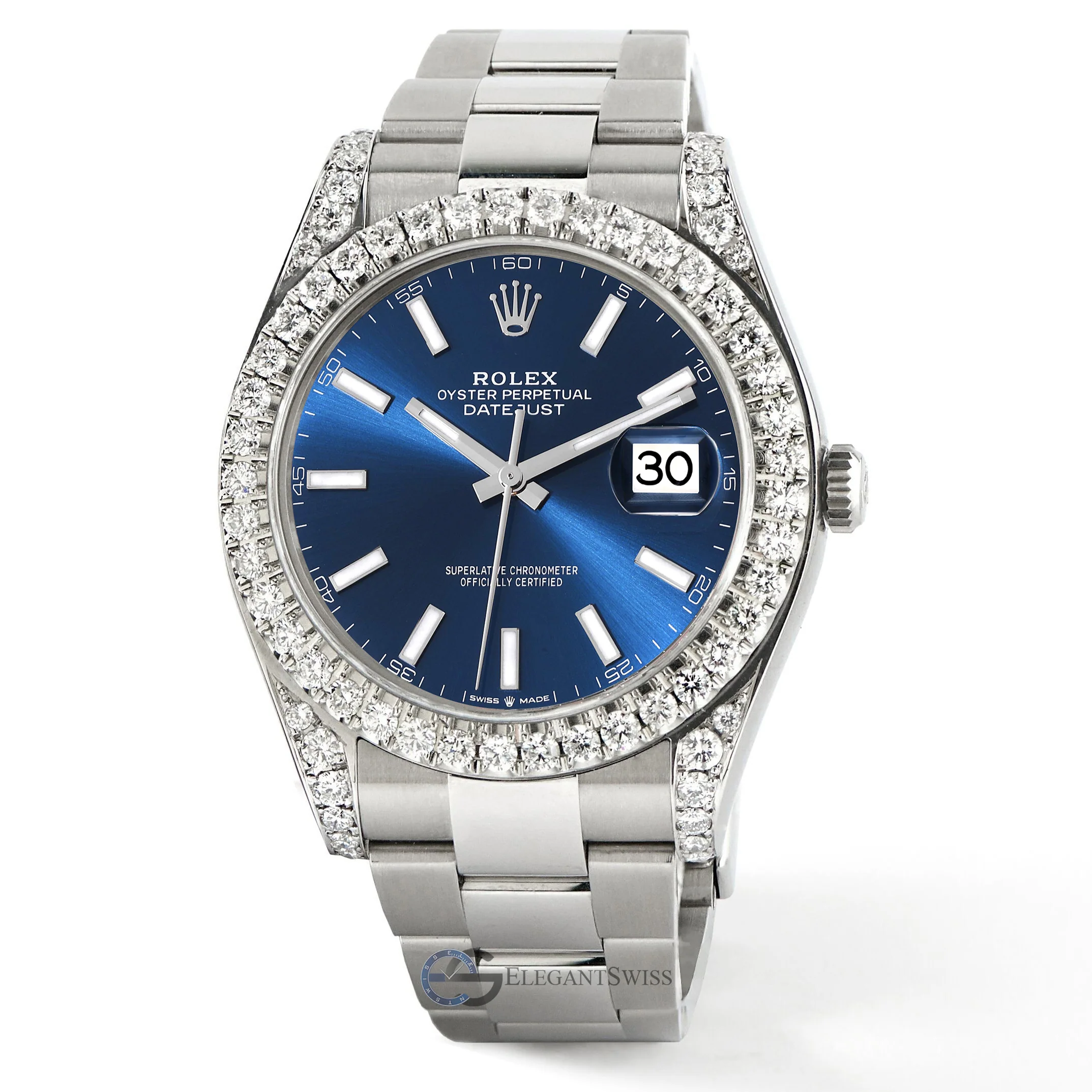 Rolex Datejust 41 126300 4.4CT Diamond Bezel/Lugs/Blue Index Dial Steel Watch Box Papers - Image 4