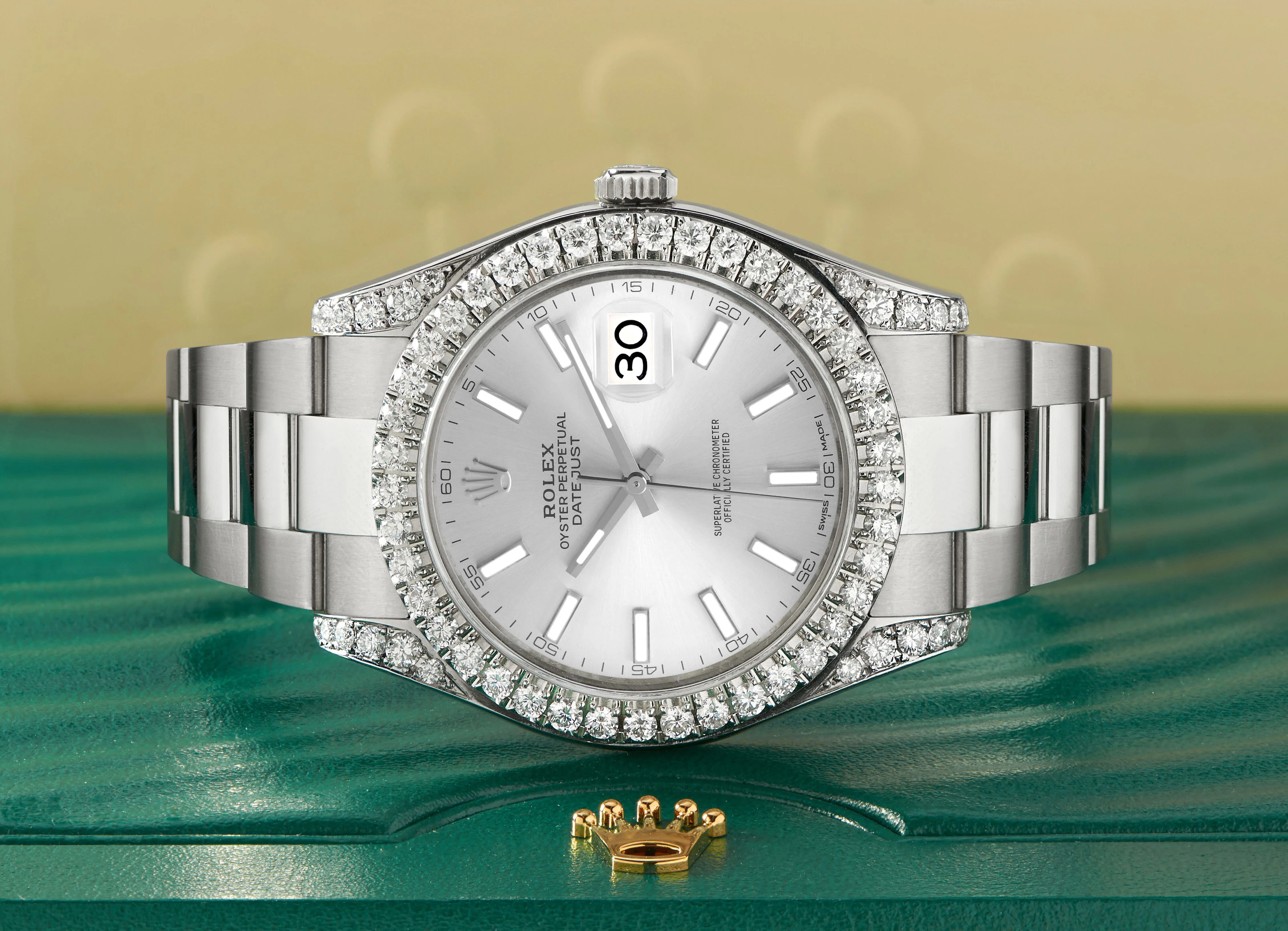 Rolex Datejust 41 126300 4.4CT Diamond Bezel/Lugs/Silver Index Dial Steel Watch Box Papers - Image 3
