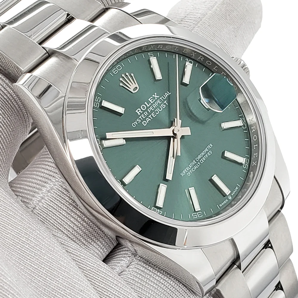 Rolex Datejust 41 126300 Mint Green Dial Stainless Steel Oyster Watch 2023 Box Papers - Image 2
