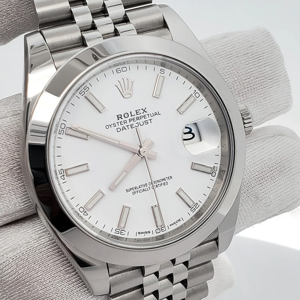 Rolex Datejust 41 126300 White Index Steel Jubilee Watch Box Papers - Image 3