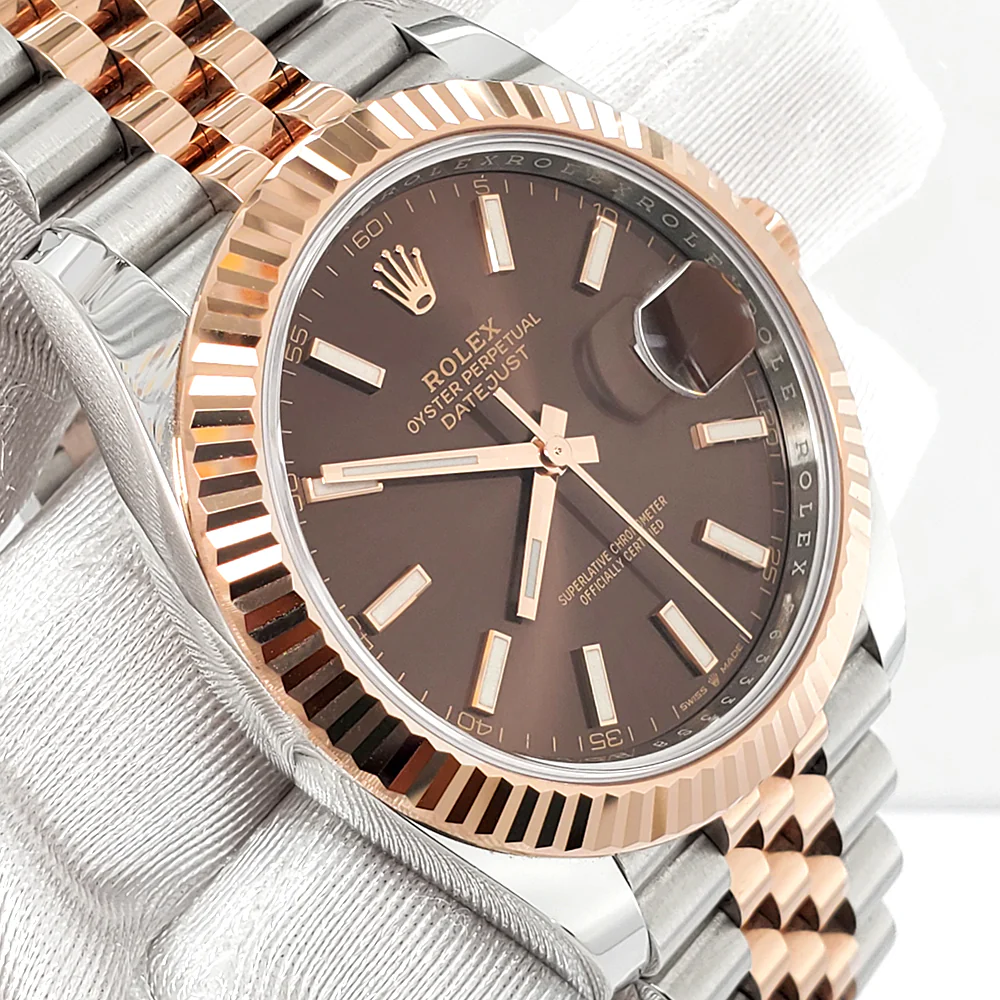 Rolex Datejust 41 126331 Chocolate Dial Rose Gold/Steel Jubilee Watch Box Papers - Image 2
