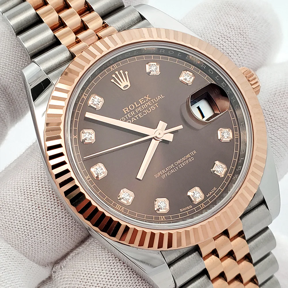 Rolex Datejust 41 126331 Factory Diamond Dial 2-tone Rose Gold/Steel Jubilee Watch Box Papers - Image 3