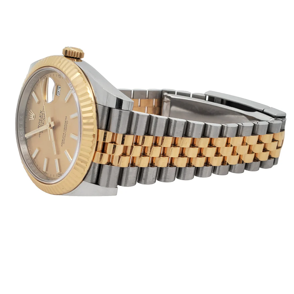 Rolex Datejust 41 126333 Champagne Dial Yellow Gold/Steel Fluted Jubilee Watch 2021 Box Papers - Image 4