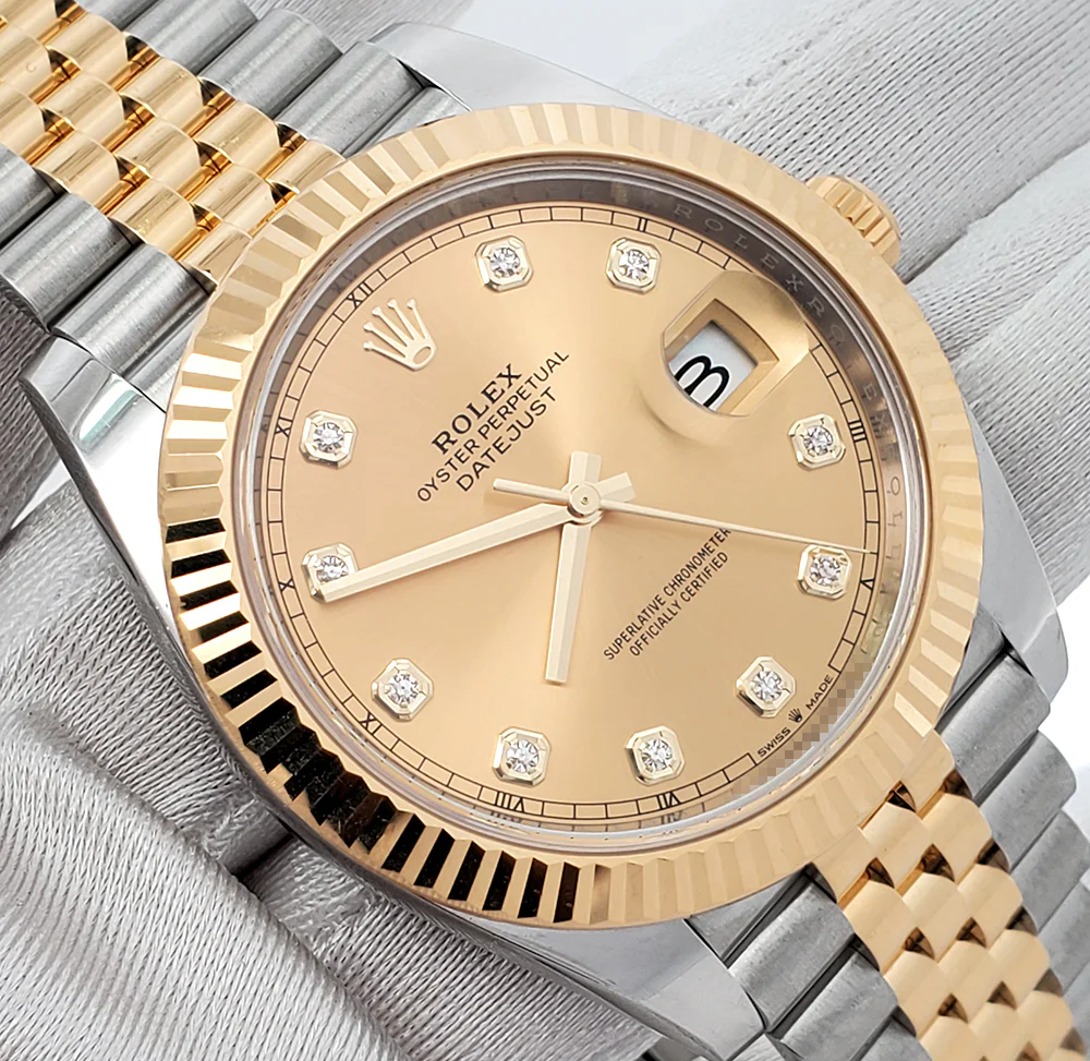 2023 Rolex Datejust 41 126333 Factory Champagne Diamond 2-tone Yellow Gold/Steel Jubilee Watch Box Papers - Image 3