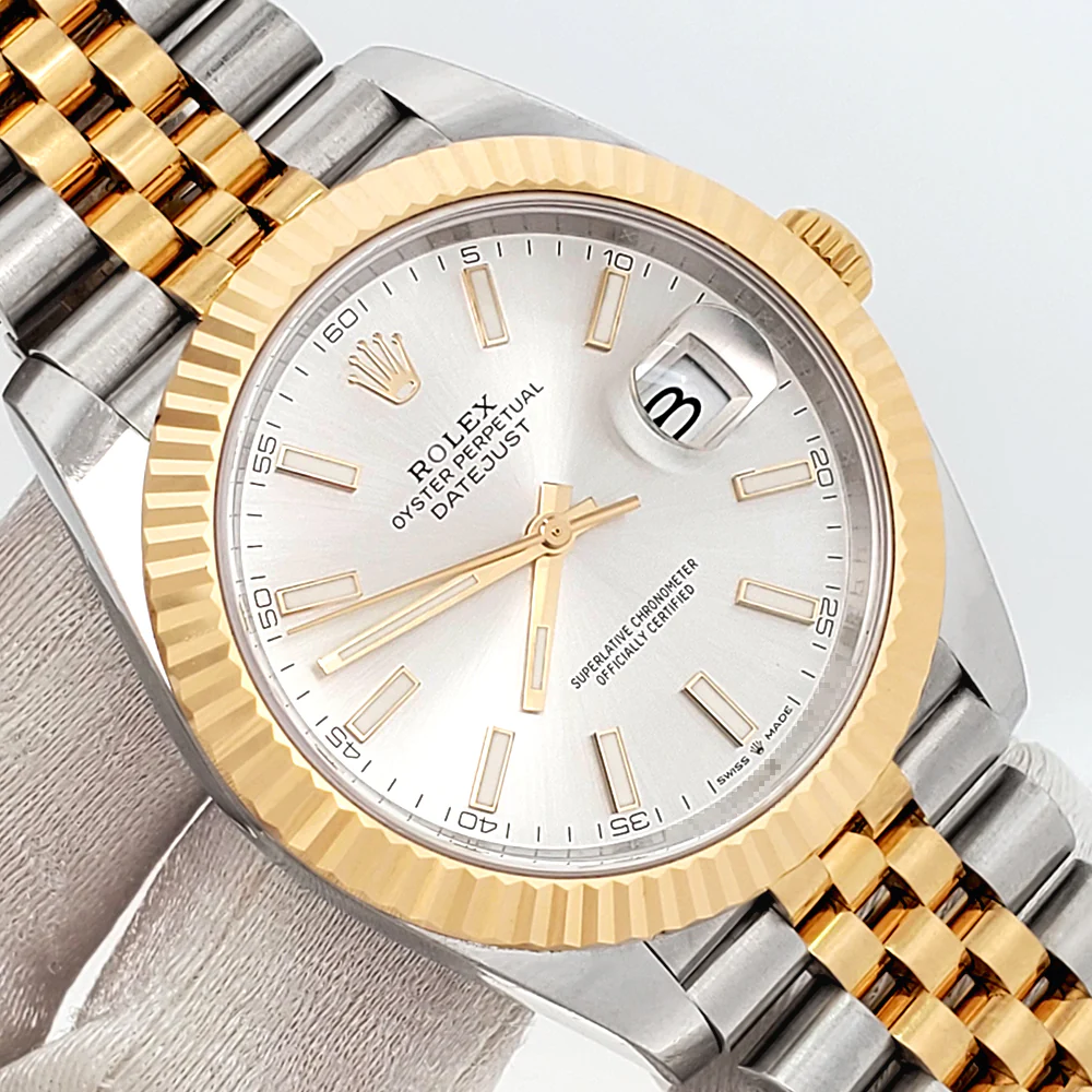 Rolex Datejust 41 126333 Silver Index 2-Tone Yellow Gold/Steel Jubilee Watch Box Papers - Image 2