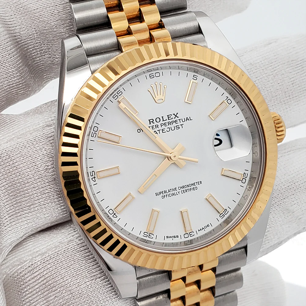Rolex Datejust 41 126333 White Index Dial Yellow Gold/Steel Jubilee Watch Box Papers - Image 2